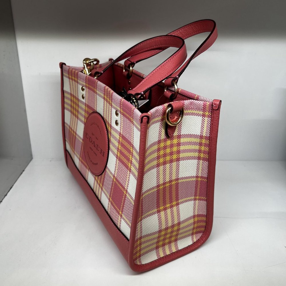 Coach Dempsey Carryall With Garden Plaid Print And Coach Patch Coach c8201 - Picture 2 of 11